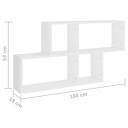 Berkfield Home Wall Shelf White 100x18x53 cm Engineered Wood - Size: 100 x 18 x 53 cm - thumbnail 6