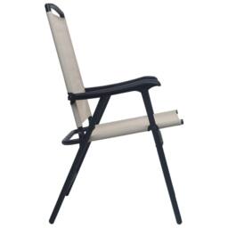 Berkfield Home Folding Garden Chairs 2 pcs Texilene Cream in Beige - thumbnail 4