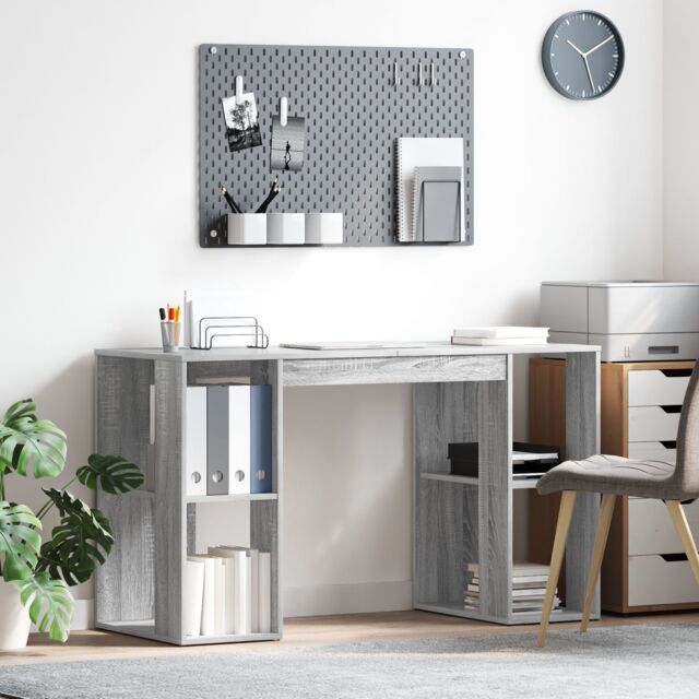 Berkfield Home Grey Sonoma Computer Desk Grey Sonoma Particle board Medium - image 1