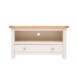 Cabinet Bits Maggiori Off-White 1 Drawer TV Cabinet Chrome Knob - thumbnail 1