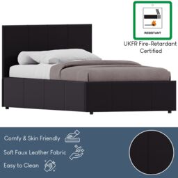 Home Discount Vida Designs Lisbon Single Ottoman Faux Leather Bed Frame UKFR Fabric in Black - thumbnail 5