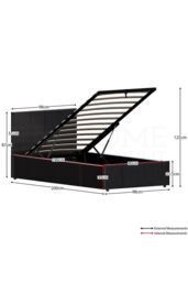 Home Discount Vida Designs Lisbon Single Ottoman Faux Leather Bed Frame UKFR Fabric in Black - thumbnail 2