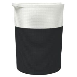 Berkfield Home Storage Basket Black & White √ò49x65 cm Cotton - Size: 49x65 cm - thumbnail 2