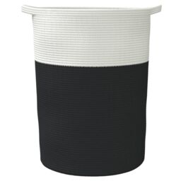 Berkfield Home Storage Basket Black & White √ò49x65 cm Cotton - Size: 49x65 cm - thumbnail 4