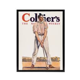"Artery8 Vintage Magazine Cover Golfer Framed Canvas Wall Art Print E Penfield in White - Size: W12"" x H16""" - thumbnail 1