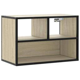 Berkfield Home TV Cabinet Sonoma Oak 60x31x39.5 cm Engineered Wood & Metal in Light Oak