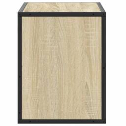 Berkfield Home TV Cabinet Sonoma Oak 60x31x39.5 cm Engineered Wood & Metal in Light Oak - thumbnail 5