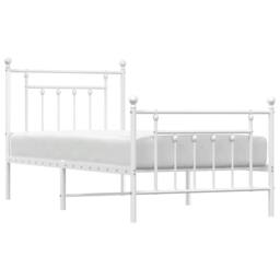 Berkfield Home Metal Bed Frame with Headboard & Footboard White 90x200 cm - thumbnail 5