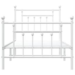 Berkfield Home Metal Bed Frame with Headboard & Footboard White 90x200 cm - thumbnail 6