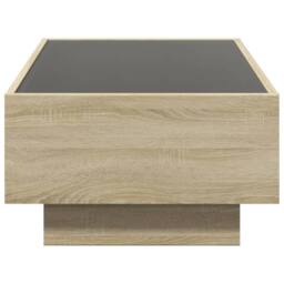 Berkfield Home Coffee Table with LED Sonoma Oak 90x50x30 cm Engineered Wood in Light Tan - Size: 90 x 50 x 30 cm - thumbnail 7