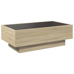 Berkfield Home Coffee Table with LED Sonoma Oak 90x50x30 cm Engineered Wood in Light Tan - Size: 90 x 50 x 30 cm - thumbnail 8