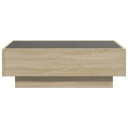 Berkfield Home Coffee Table with LED Sonoma Oak 90x50x30 cm Engineered Wood in Light Tan - Size: 90 x 50 x 30 cm - thumbnail 6