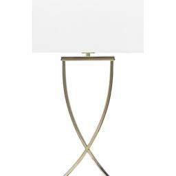 Wyld and Coco Gold Metal Table Lamp with Rectangular White Polycotton Shade 62 cm - thumbnail 2