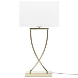 Wyld and Coco Gold Metal Table Lamp with Rectangular White Polycotton Shade 62 cm - thumbnail 4