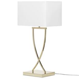 Wyld and Coco Gold Metal Table Lamp with Rectangular White Polycotton Shade 62 cm - thumbnail 5