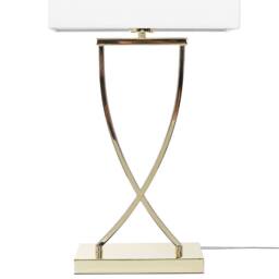 Wyld and Coco Gold Metal Table Lamp with Rectangular White Polycotton Shade 62 cm - thumbnail 8
