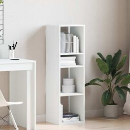 Berkfield Home Book Cabinet White 34x31x112 cm Engineered Wood - Size: 34 x 31 x 112 cm - thumbnail 3
