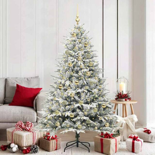 Berkfield Home Artificial Pre-lit Christmas Tree with Ball Set Green 180 cm - image 1