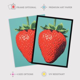 Wee Blue Coo Wall Art Print Duotone Dessert Red Strawberry Living Room Framed - Size: A4 - thumbnail 2