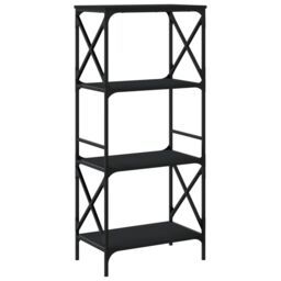 Berkfield Home Bookcase 4-Tier Black 59x35x132 cm Engineered Wood - Size: 59 x 35 x 132 cm - thumbnail 6
