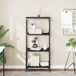 Berkfield Home Bookcase 4-Tier Black 59x35x132 cm Engineered Wood - Size: 59 x 35 x 132 cm - thumbnail 1