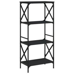 Berkfield Home Bookcase 4-Tier Black 59x35x132 cm Engineered Wood - Size: 59 x 35 x 132 cm - thumbnail 2
