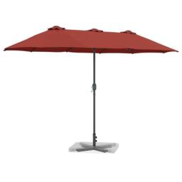 Berkfield Home Garden Parasol Folding Terracotta 380 x 196 x 235 cm - thumbnail 3
