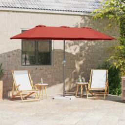 Berkfield Home Garden Parasol Folding Terracotta 380 x 196 x 235 cm - thumbnail 2