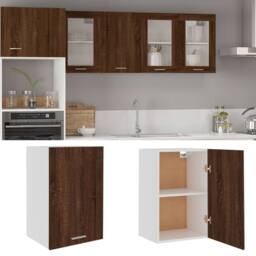 Berkfield Home Hanging Cabinet Brown Oak 39.5x31x60 cm Engineered Wood - thumbnail 1