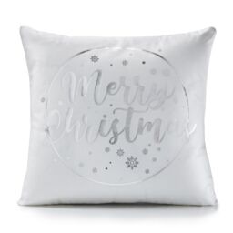 Luxury Living Christmas Merry Decorative Cushion With Pad 45cm x 45cm in White - Size: 45 cm x 45 cm - thumbnail 1