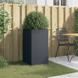 Berkfield Home Planter Anthracite 42x38x75 cm Steel in Dark Grey - Size: 42 x 38 x 75 cm - thumbnail 1