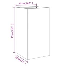 Berkfield Home Planter Anthracite 42x38x75 cm Steel in Dark Grey - Size: 42 x 38 x 75 cm - thumbnail 9