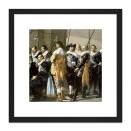 Artery8 Frans Hals Militia District Xi The Meagre Company 8X8 Inch Square Wooden Framed Wall Art Print Picture with Mount in Black - thumbnail 1