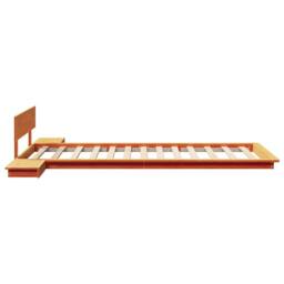 Berkfield Home Modern Floor Bed Frame with Bedside Tables Wax Brown 90x200cm Sol - Size: 90x200 cm - thumbnail 6