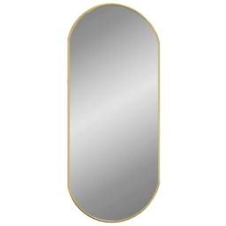 Berkfield Home Wall Mirror Gold 70x30 cm Oval - thumbnail 1