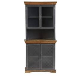 Indian Hub Metropolis Industrial Sideboard - Metal/Acacia Solid Wood - L45 x W85 x H85 cm in Brown - thumbnail 6