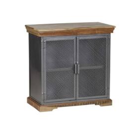 Indian Hub Metropolis Industrial Sideboard - Metal/Acacia Solid Wood - L45 x W85 x H85 cm in Brown - thumbnail 2