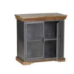 Indian Hub Metropolis Industrial Sideboard - Metal/Acacia Solid Wood - L45 x W85 x H85 cm in Brown - thumbnail 3