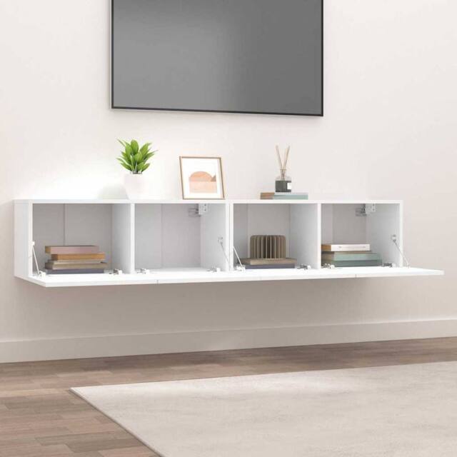 Berkfield Home TV Cabinets 2 pcs White 80x30x30 cm Engineered Wood - Size: 80 x 30 x 30 cm - image 1