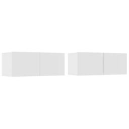 Berkfield Home TV Cabinets 2 pcs White 80x30x30 cm Engineered Wood - Size: 80 x 30 x 30 cm - thumbnail 3