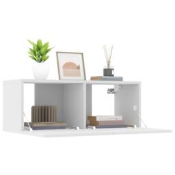 Berkfield Home TV Cabinets 2 pcs White 80x30x30 cm Engineered Wood - Size: 80 x 30 x 30 cm - thumbnail 5