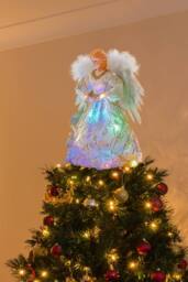 Living and Home Angel Decoration Christmas Tree Topper in Yellow - thumbnail 2