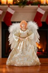Living and Home Angel Decoration Christmas Tree Topper in Yellow