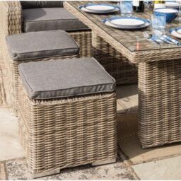 Cheshire 12 Seater Natural Weave Corner Dining Set in Light Brown - thumbnail 3