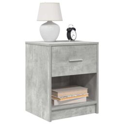 Berkfield Home Bedside Cabinets 2 pcs with Drawer Concrete Grey 40x34x50 cm in Brown - Size: 40 x 34 x 50 cm - thumbnail 1