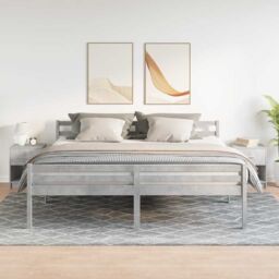 Berkfield Home Bedside Cabinets 2 pcs with Drawer Concrete Grey 40x34x50 cm in Brown - Size: 40 x 34 x 50 cm - thumbnail 3