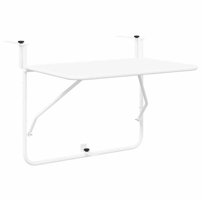 Berkfield Home Balcony Table White Metal 60 x 39 x 50 cm Outdoor Table