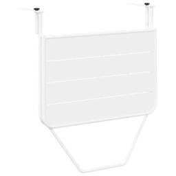 Berkfield Home Balcony Table White Metal 60 x 39 x 50 cm Outdoor Table - thumbnail 5