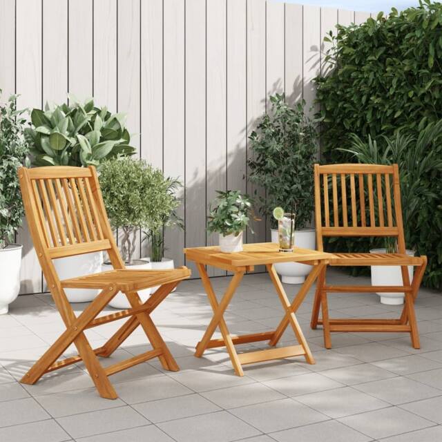 Berkfield Home 3 Piece Folding Garden Dining Set Solid Wood Acacia in Brown - image 1