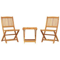 Berkfield Home 3 Piece Folding Garden Dining Set Solid Wood Acacia in Brown - thumbnail 2